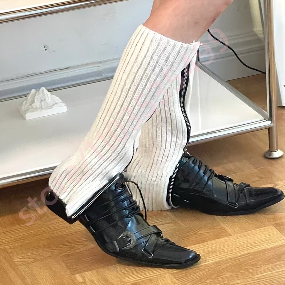 Shoes Heels Men - Black Pointed Toe Women's Thick Heel