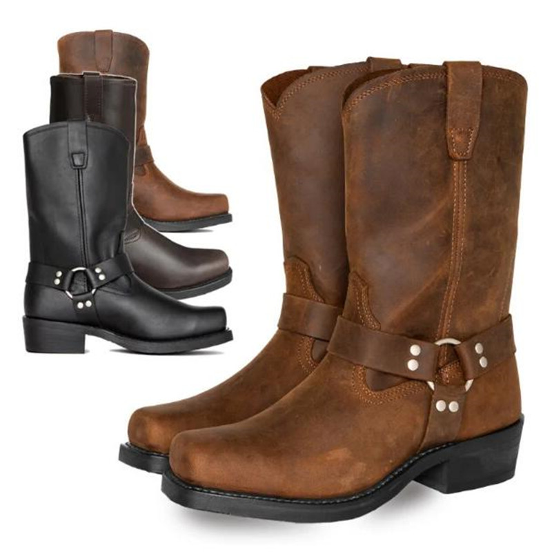 Chelsea Boots Suede - Luxury Retro Cowboy Boots Men Mid