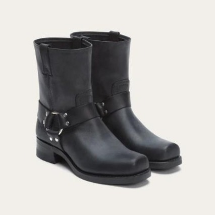 Chelsea Boots Suede - Men's Black Leather Buckle Moto Boots