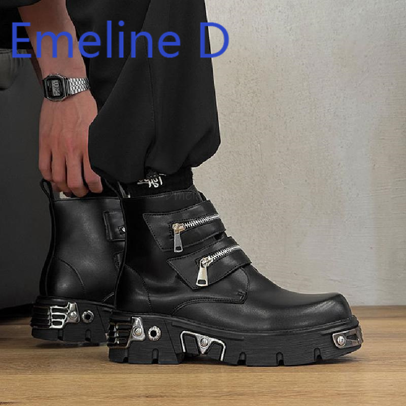 Men'S Shoes Height Increase - Dark Punk High Top Shoes Fashionable
