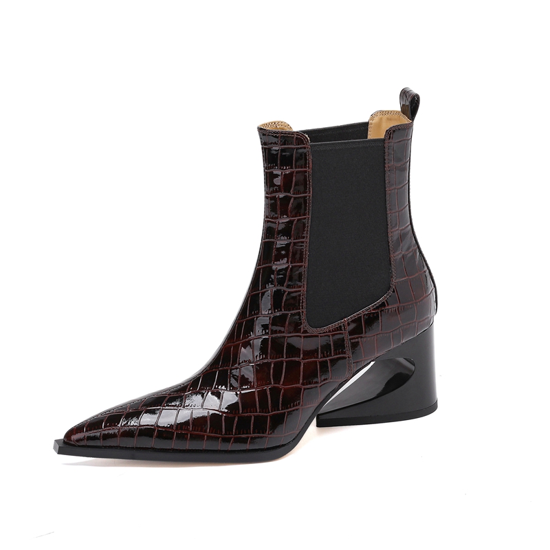 Women's new leather embossed p - đánh giá và giá Chelsea Boots Suede