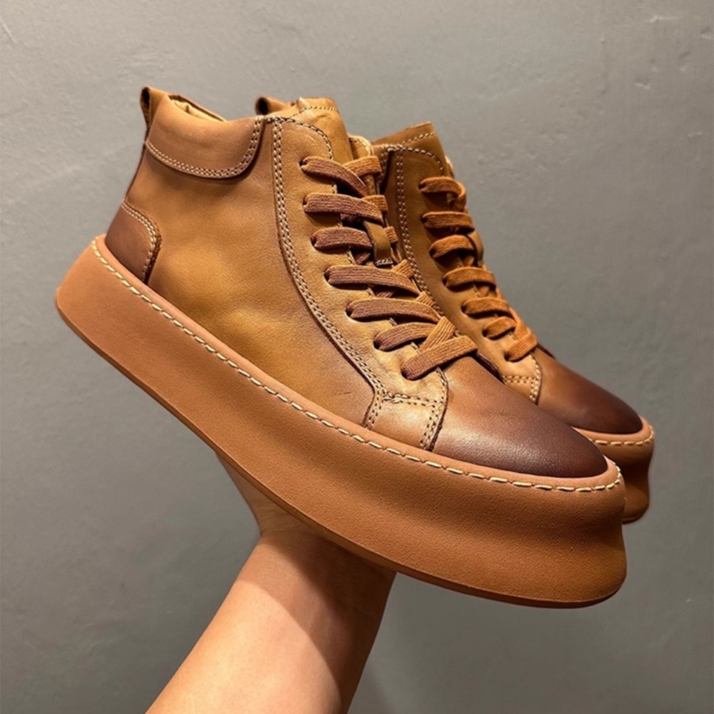 Retro Cowhide Leisure Boots, C - đánh giá và giá Men'S Shoes Low Top