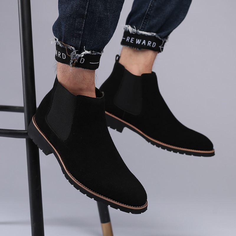 Men Ankle Boots British Style  - đánh giá và giá Chelsea Boots Suede
