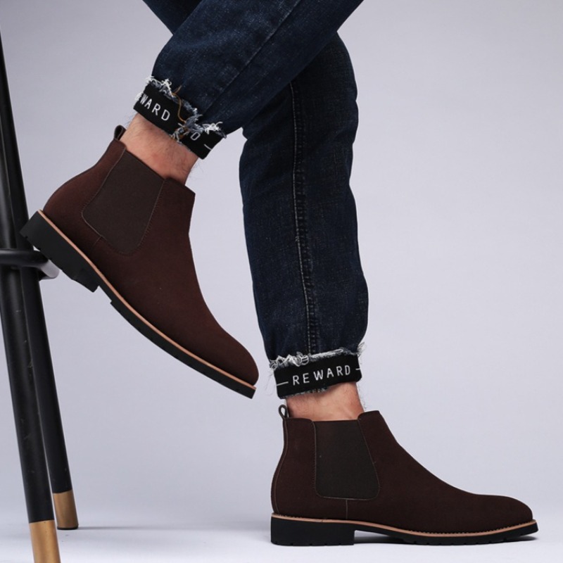 Men Ankle Boots British Style  - đánh giá và giá Chelsea Boots Suede