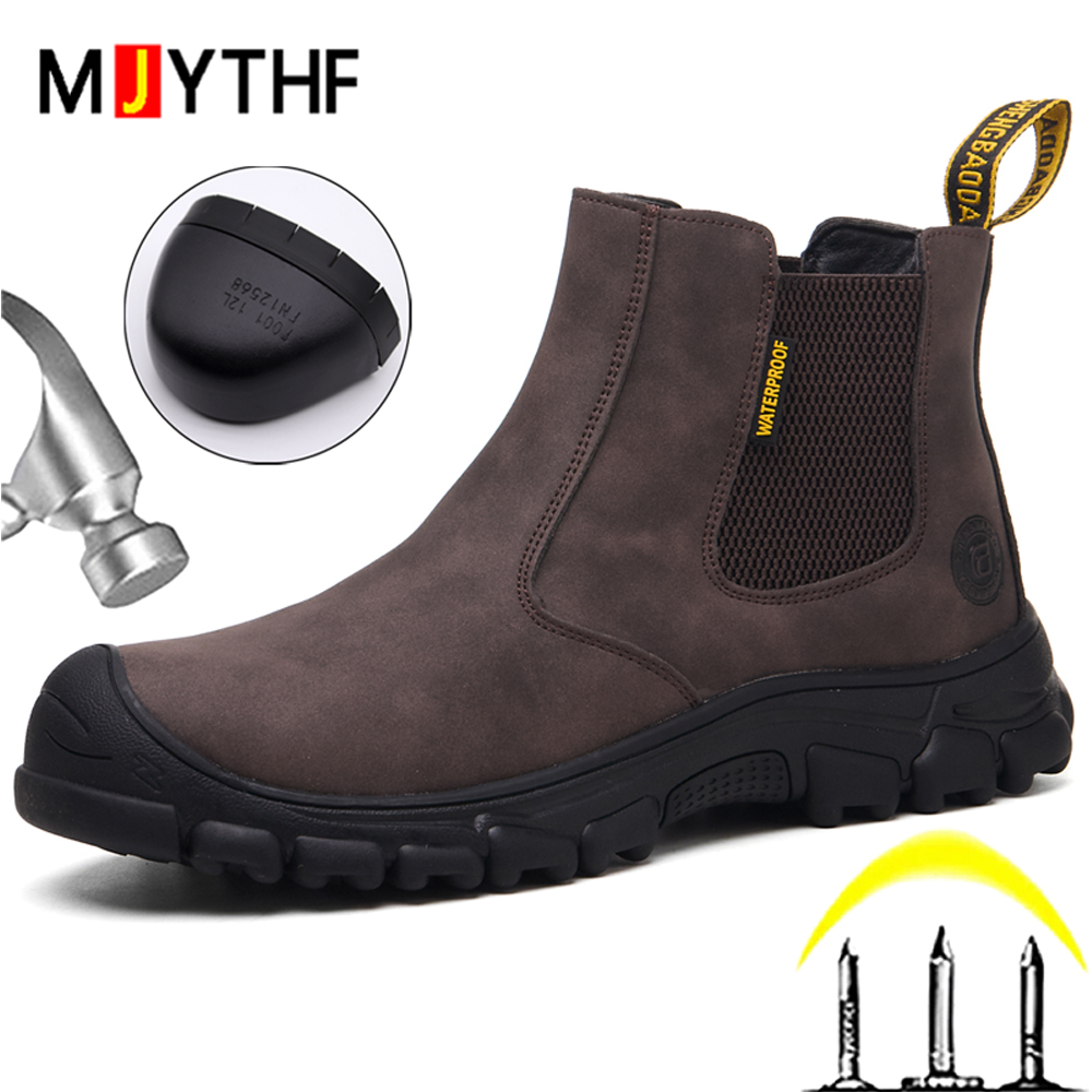 Waterproof Work Boots Men Punc - đánh giá và giá Chelsea Boots Suede