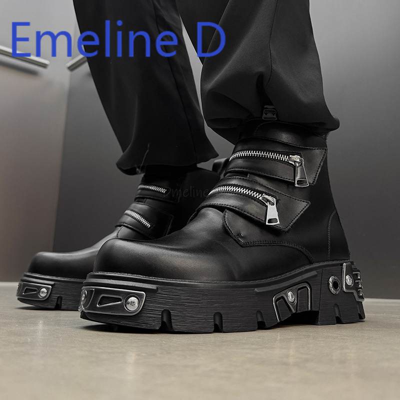 Dark Punk High Top Shoes Fashi - đánh giá và giá Men'S Shoes Height Increase