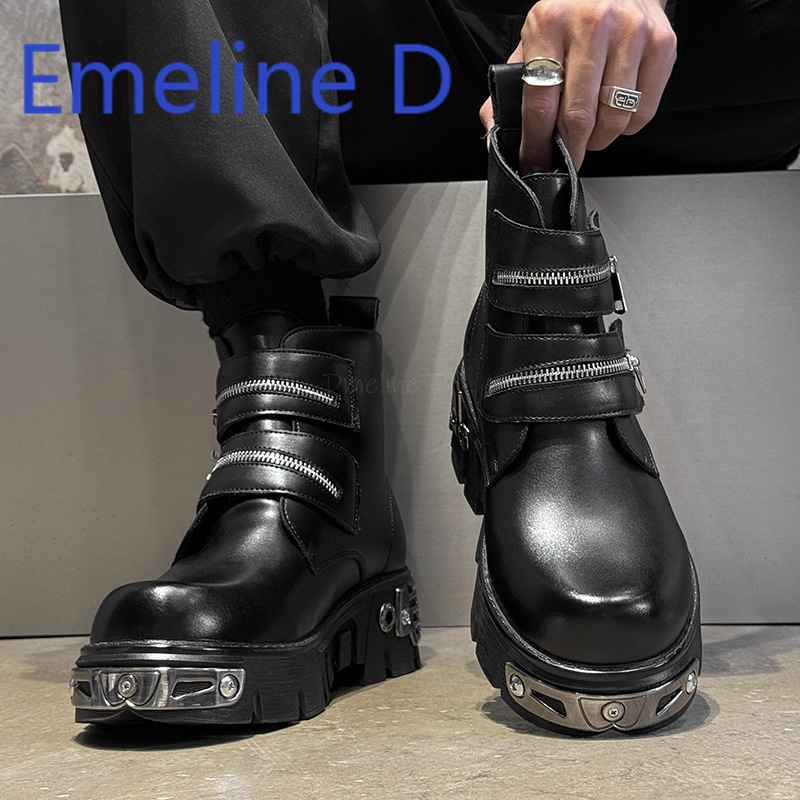 Dark Punk High Top Shoes Fashi - đánh giá và giá Men'S Shoes Height Increase